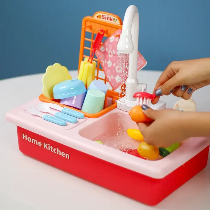 سینک ظرفشویی اسباب بازی رنگ صورتی مدل WDT42