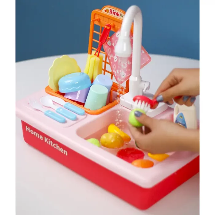 سینک ظرفشویی اسباب بازی رنگ صورتی مدل WDT42