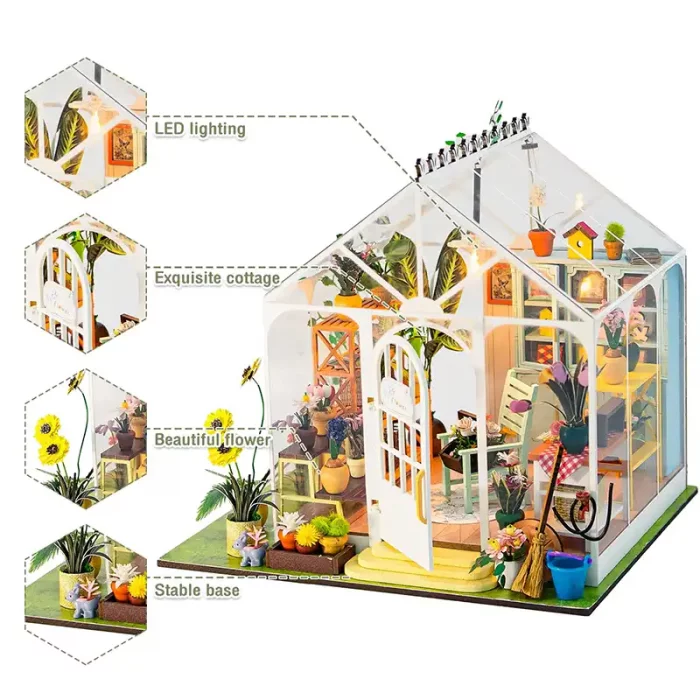 کیت خانه سازی چوبی مدل گلفروشی SUNSHINE FLOWER کد M2421