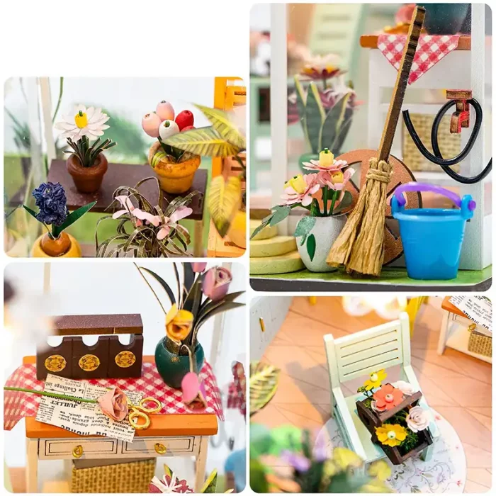 کیت خانه سازی چوبی مدل گلفروشی SUNSHINE FLOWER کد M2421