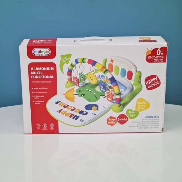 تشک بازی موزیکال کودک طرح کروکودیل سبز کد 668219