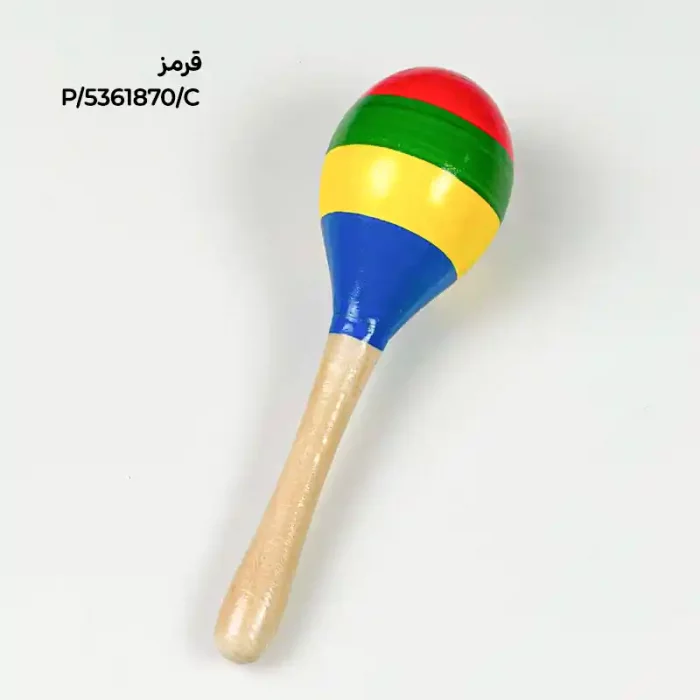 اسباب بازی جغجغه چوبی طرح راه راه کد 5361870