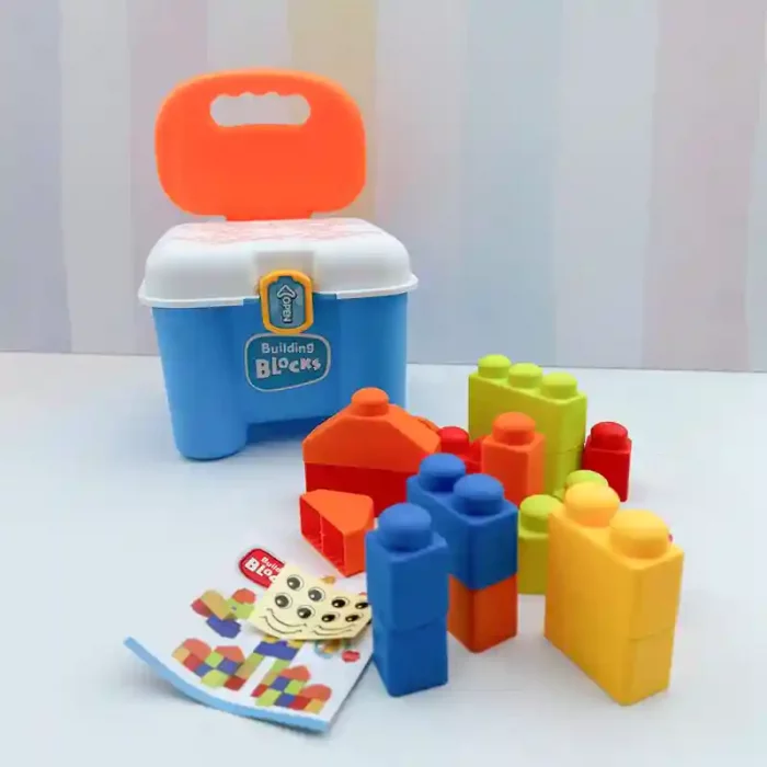 آجره اسباب بازی 20 تکه نرم مدل صندلی آبی نارنجی کد 661172