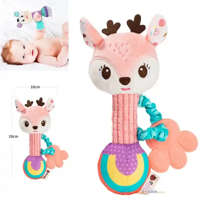 جغجغه کودک طرح گوزن صورتی کد 823742