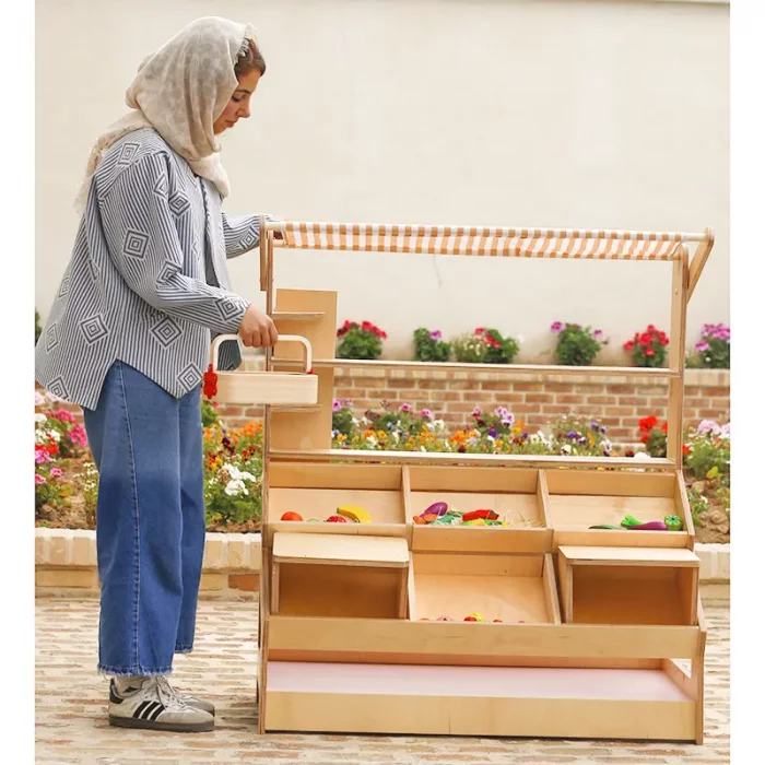 اسباب بازی استند میوه فروشی چوبی مدل 6156796