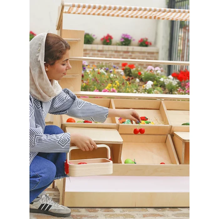اسباب بازی استند میوه فروشی چوبی مدل 6156796