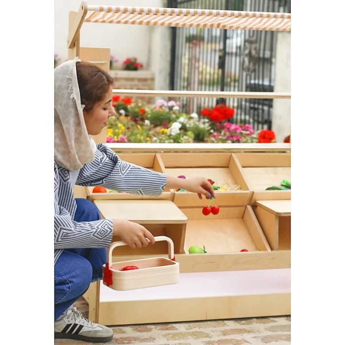 اسباب بازی استند میوه فروشی چوبی مدل 6156796