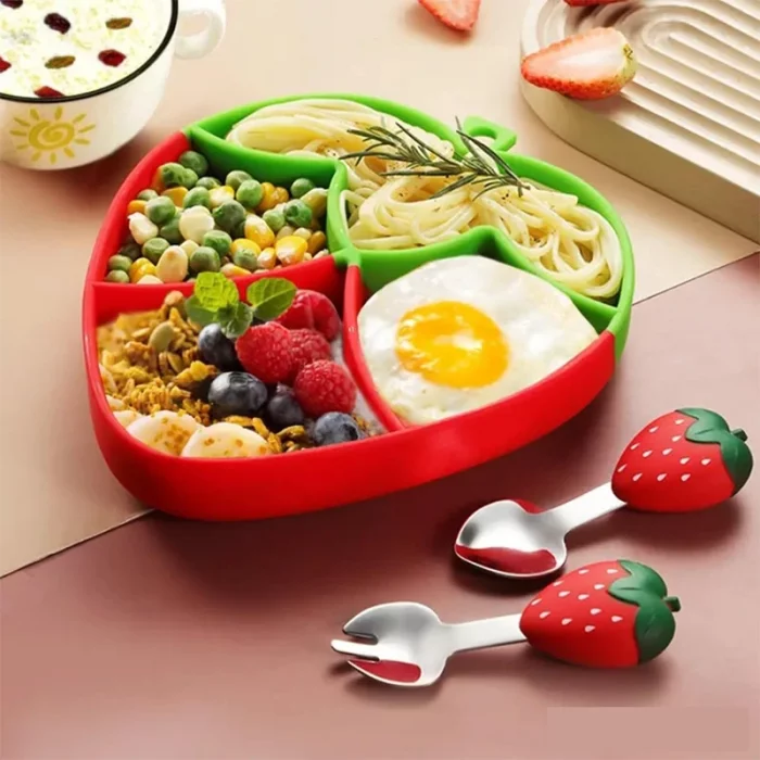 ظرف غذا کودک سیلیکونی مدل توت فرنگی کد JH8009