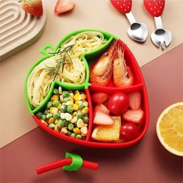 ظرف غذا کودک سیلیکونی مدل توت فرنگی کد JH8009