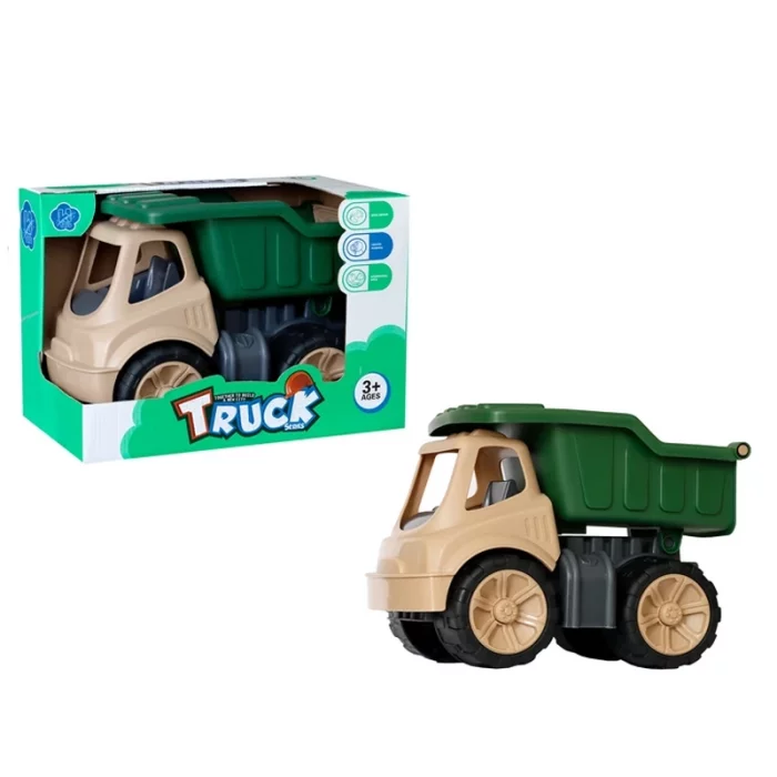 اسباب بازی کامیون خاکریز رنگ سبز کرم کد k11A