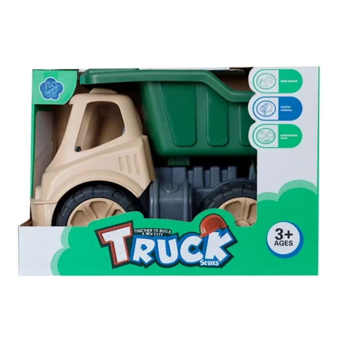 اسباب بازی کامیون خاکریز رنگ سبز کرم کد k11A