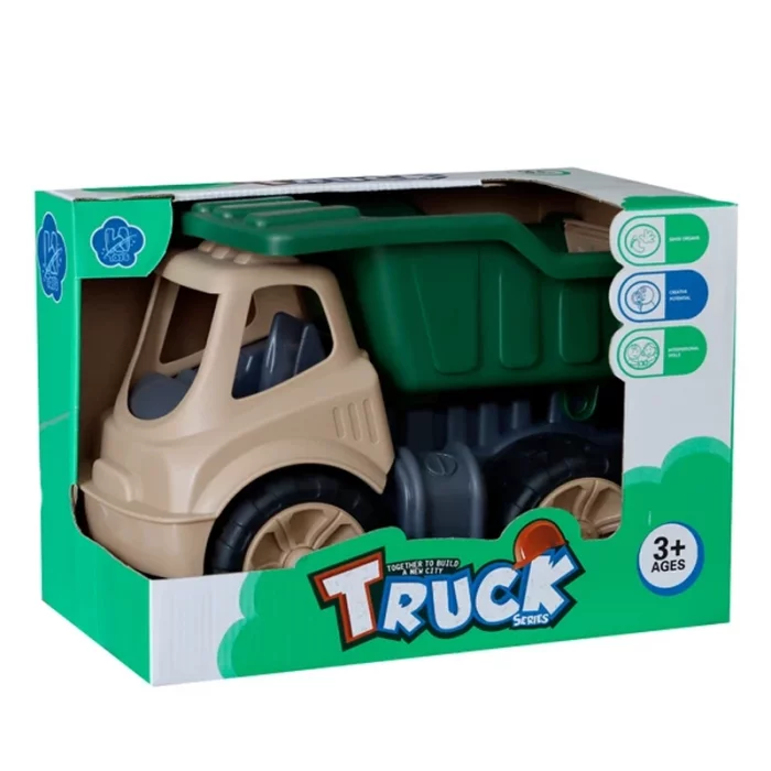 اسباب بازی کامیون خاکریز رنگ سبز کرم کد k11A