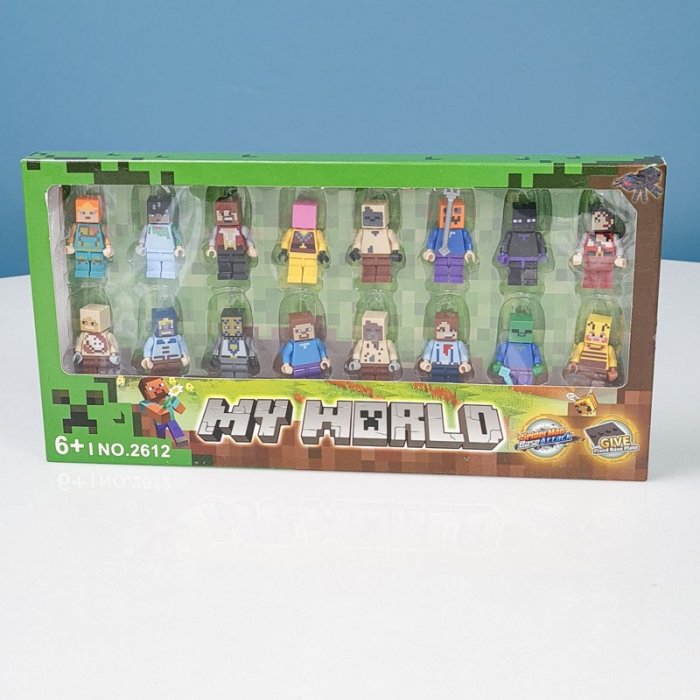 مینی فیگور 16 عددی ماینکرفت با سلاح MINECRAFT کد 2612