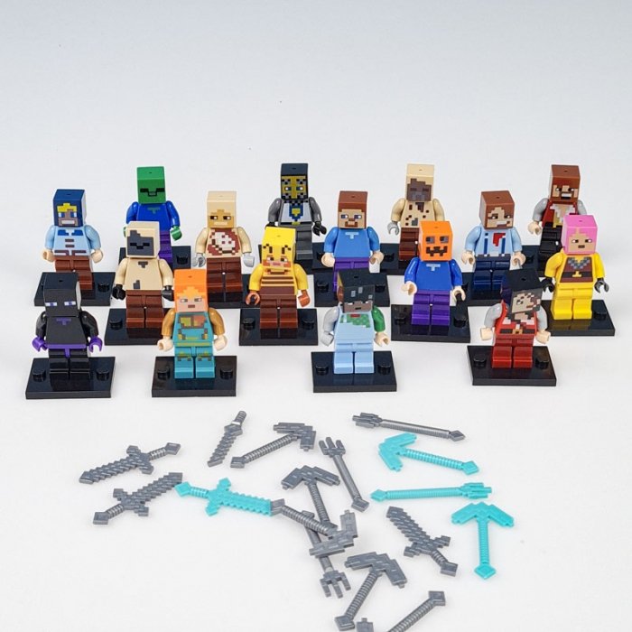 مینی فیگور 16 عددی ماینکرفت با سلاح MINECRAFT کد 2612