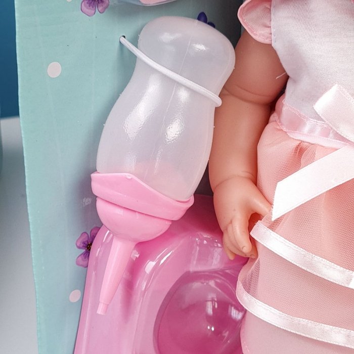 عروسک دخترانه جیشی با لباس سفید صورتی کد W88207D3