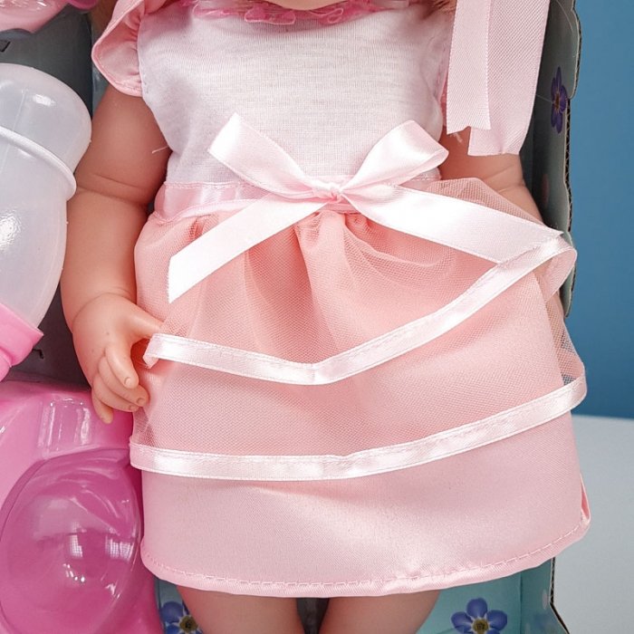 عروسک دخترانه جیشی با لباس سفید صورتی کد W88207D3
