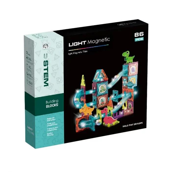 اسباب بازی کاشی های مغناطیسی چراغدار 86 تکه کد CH1170