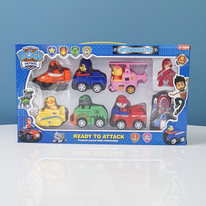 فیگور7 عددی سگهای نگهبان پاوپاترول paw patrol با ماشین  مدل P6631