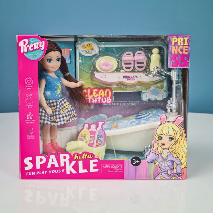 اسباب بازی خانه عروسکی مدل وان حمام SPARKEL BELLA کد 70275