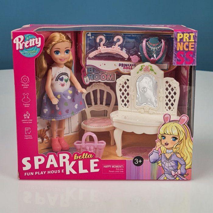اسباب بازی خانه عروسکی مدل میز آرایش SPARKEL BELLA کد 70276