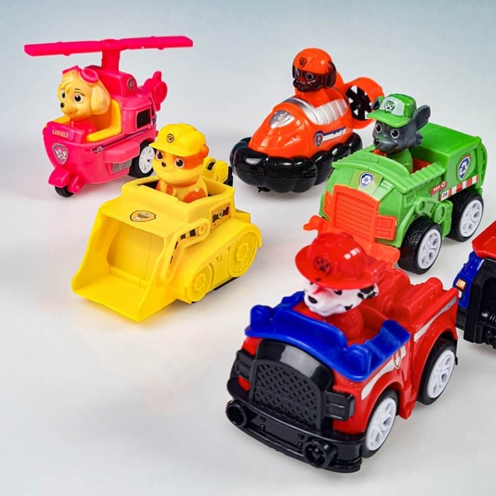 فیگور 6 عددی سگهای نگهبان پاوپاترول paw patrol با ماشین  مدل P/G6/A