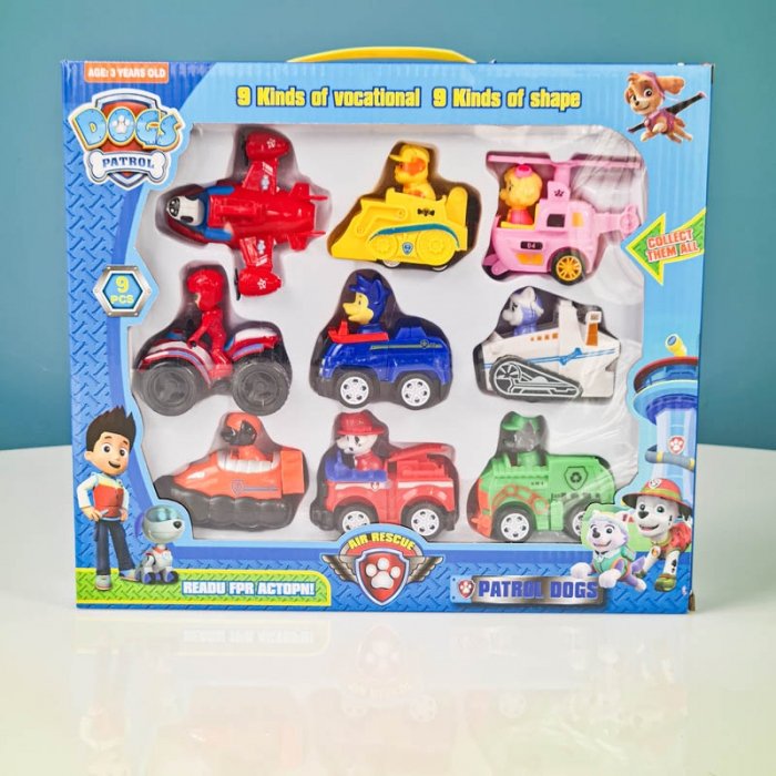 فیگور9 عددی سگهای نگهبان پاوپاترول paw patrol با ماشین  مدل 6632
