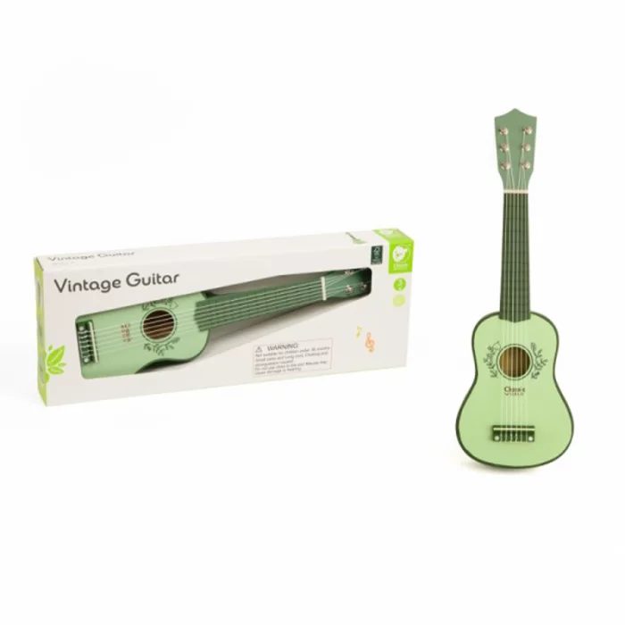اسباب بازی گیتار چوبی سبز کلاسیک ورلد Vintage Guitar classic world کد 40577