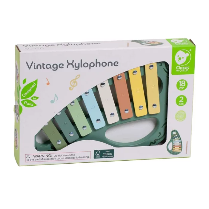 اسباب بازی زایلوفون چوبی کلاسیک ورلد Vintage Xylophone classic world کد 40578