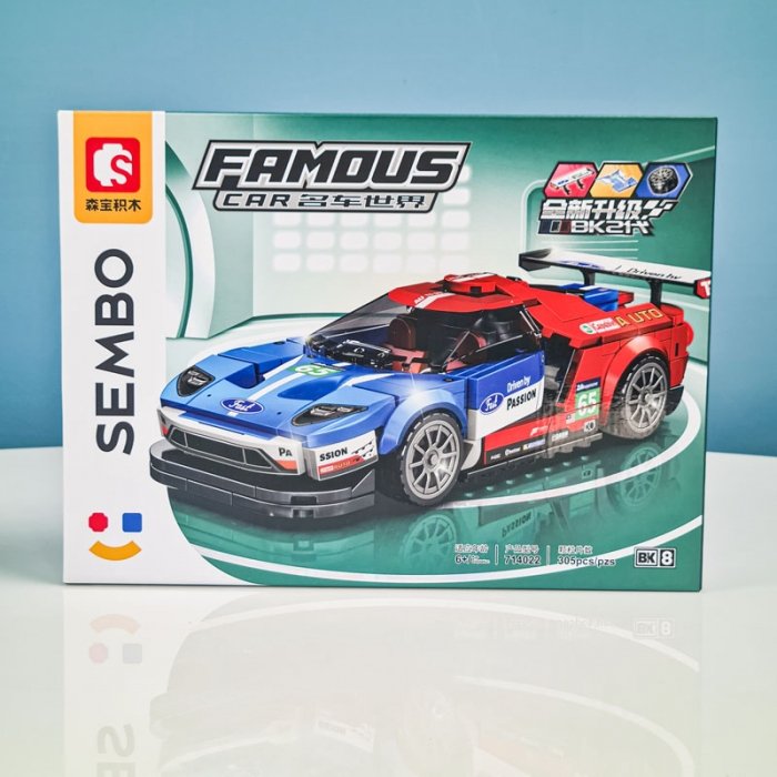 لگو ماشین مسابقه 305 تکه رنگ آبی قرمز کد 714022