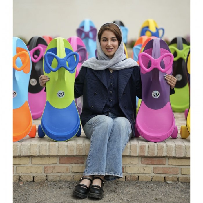 سه چرخه لوپ کار چرخ ژله ای چراغدار سرمه ای زرد کد PCH1892