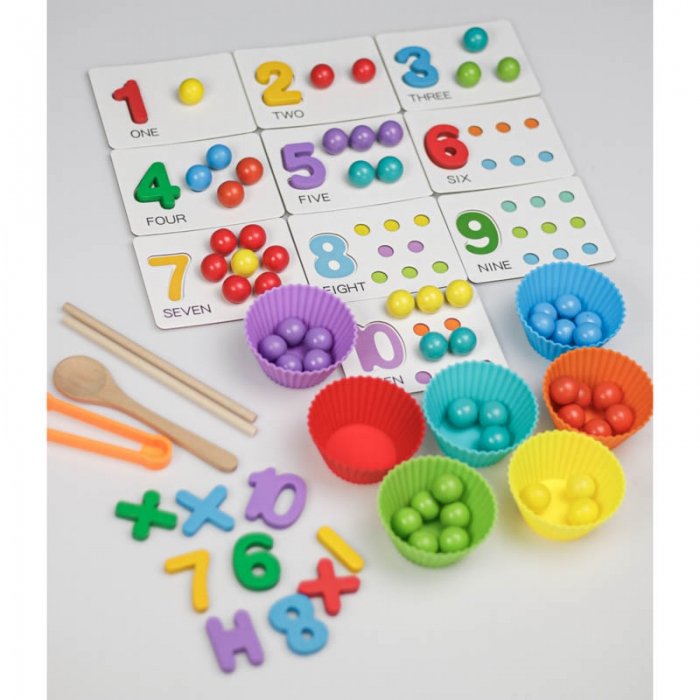 اسباب بازی مونته سوری جایگذاری اعداد با مهره های رنگی کد 6508566
