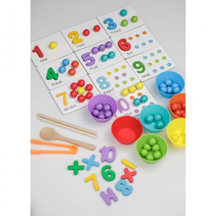 اسباب بازی مونته سوری جایگذاری اعداد با مهره های رنگی کد 6508566