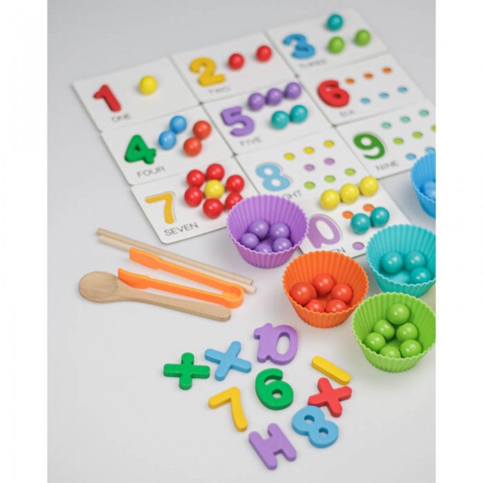اسباب بازی مونته سوری جایگذاری اعداد با مهره های رنگی کد 6508566