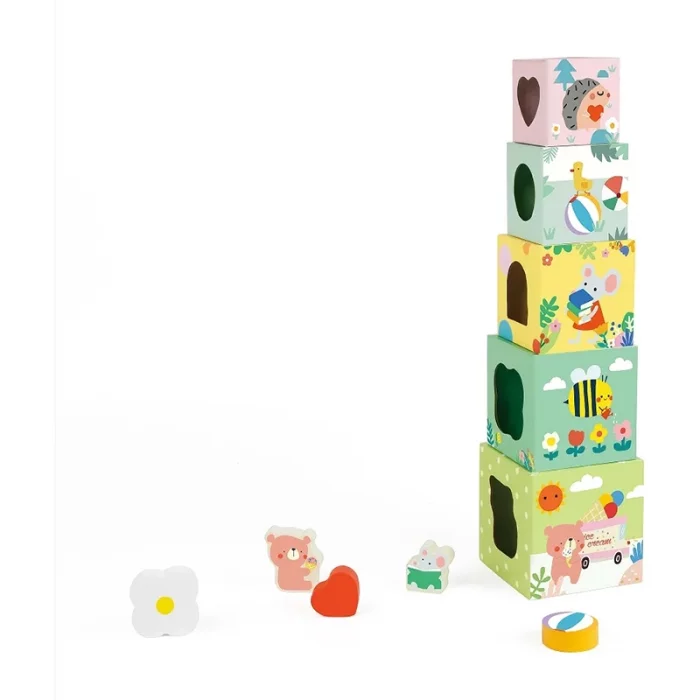 برج مکعب هوش چوبی کلاسیک ورلد classic world Forest Stacking Cubes کد 20222