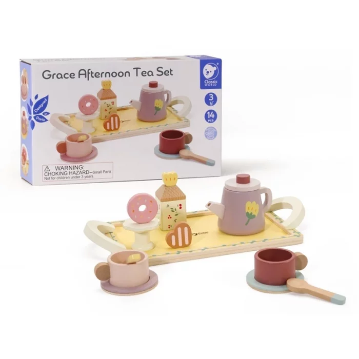 ست چای خوری چوبی کلاسیک ورلد GRACE Afternoon Tea Set classic world کد 50577