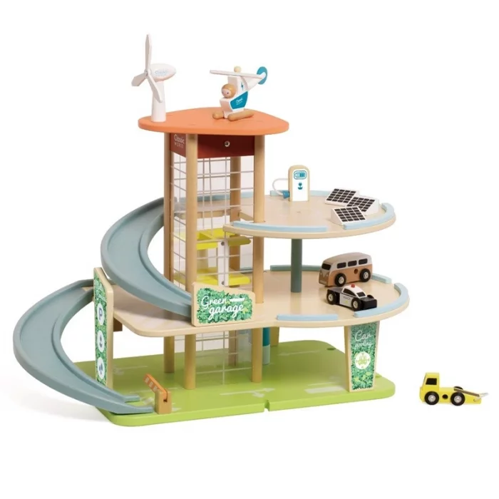 پیست و ریسینگ ماشین چوبی کلاسیک ورلد classic world Green Garage کد 50615