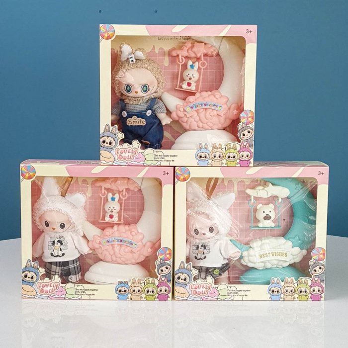 عروسک لبوبو به همراه استند ماه labubu کد JZ761A13