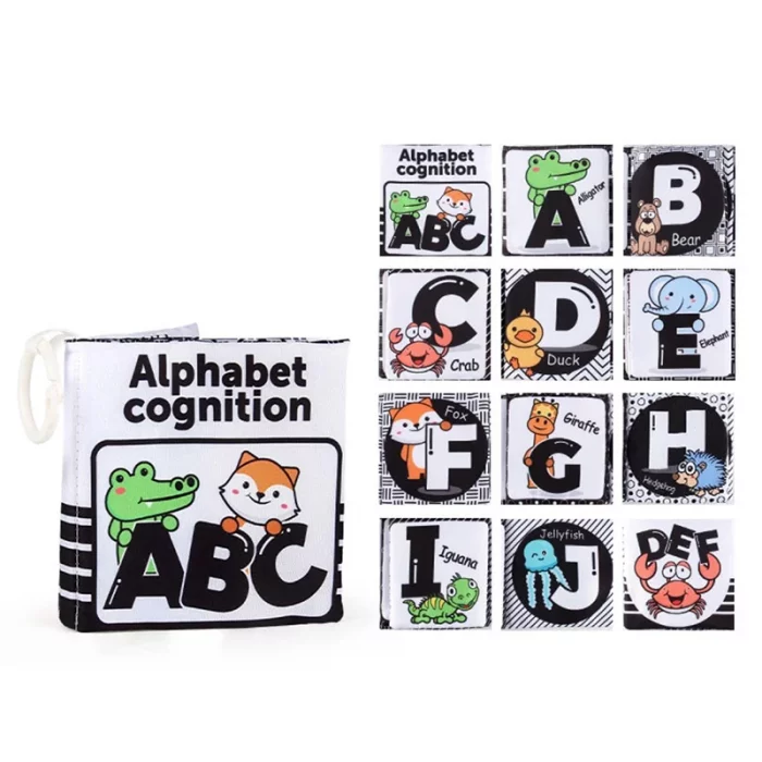 کتاب پارچه ای آموزشی سیاه و سفید مدل الفبا کد 665366