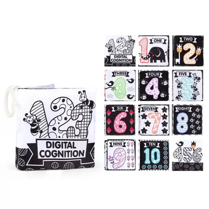 کتاب پارچه ای آموزشی سیاه و سفید مدل اعداد کد 665364