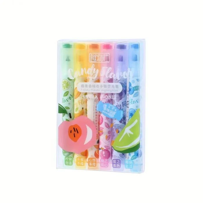 هایلایتر و مهر 6 عددی فانتزی طرح میوه کد P/932/A