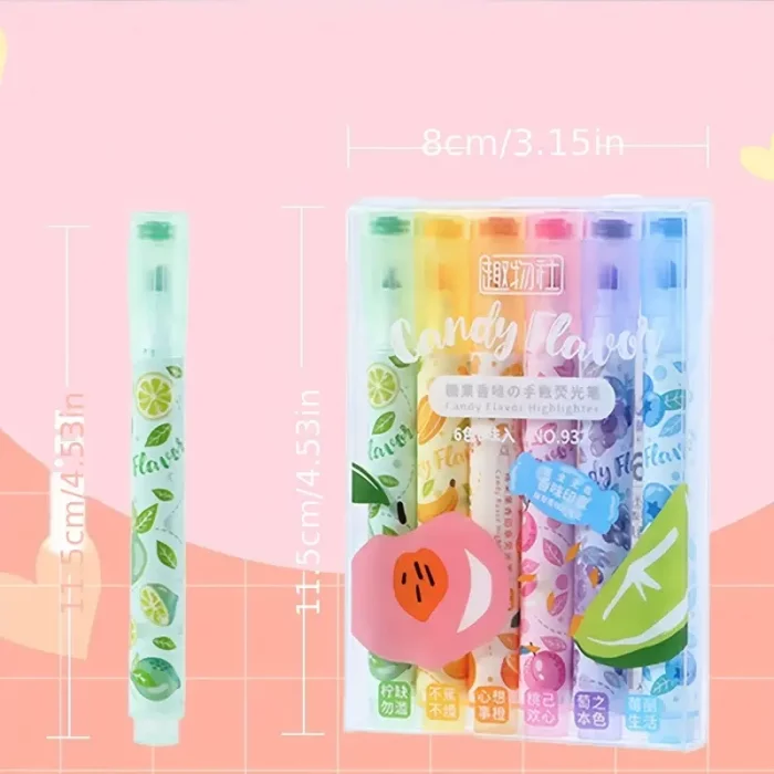 هایلایتر و مهر 6 عددی فانتزی طرح میوه کد P/932/A