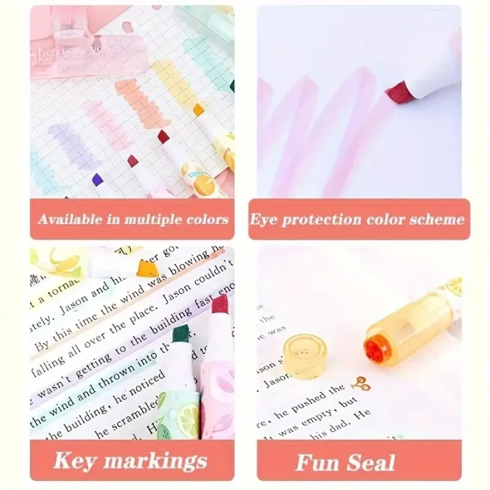 هایلایتر و مهر 6 عددی فانتزی طرح میوه کد P/932/A