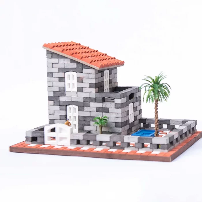 اسباب بازی ساختنی 640 تکه مدل ویلای دوطبقه با بالکن اشل ESHEL کد 093749