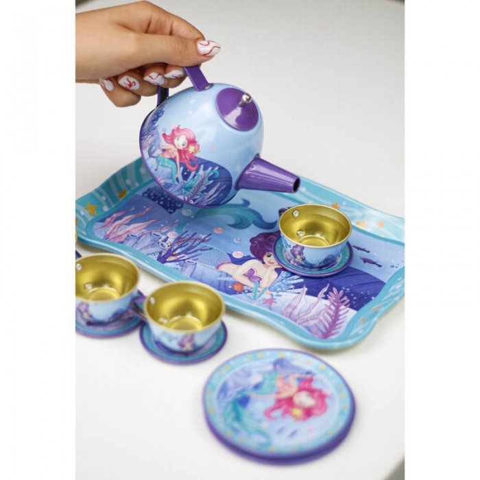 اسباب بازی ست چای خوری فلزی طرح پری دریایی کد 9966C