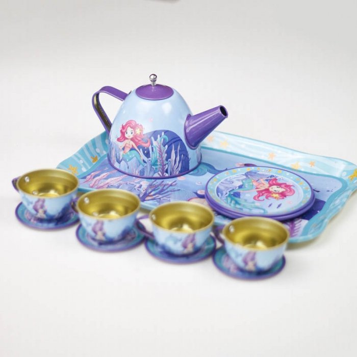 اسباب بازی ست چای خوری فلزی طرح پری دریایی کد 9966C