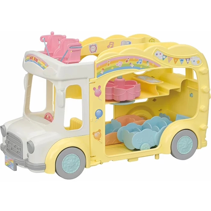 اسباب بازی سیلوانیان فامیلیز Sylvanian Families مدل Adventure Kindergarten Bus Rainbow کد 5744