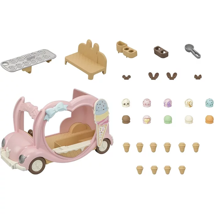 اسباب بازی سیلوانیان فامیلیز Sylvanian Families مدل Adventure Kindergarten Bus Rainbow کد 5744