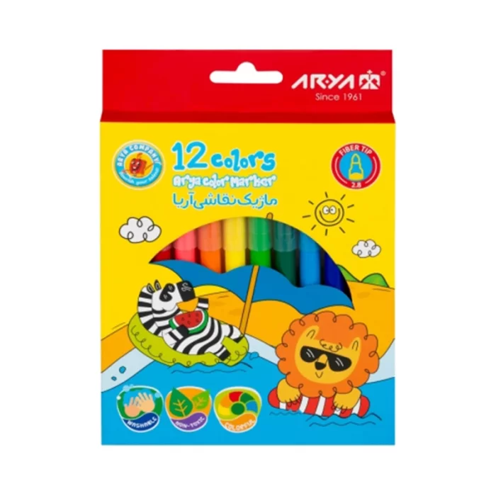 ماژیک نقاشی 12 رنگ آریا 2.8 کد 9084