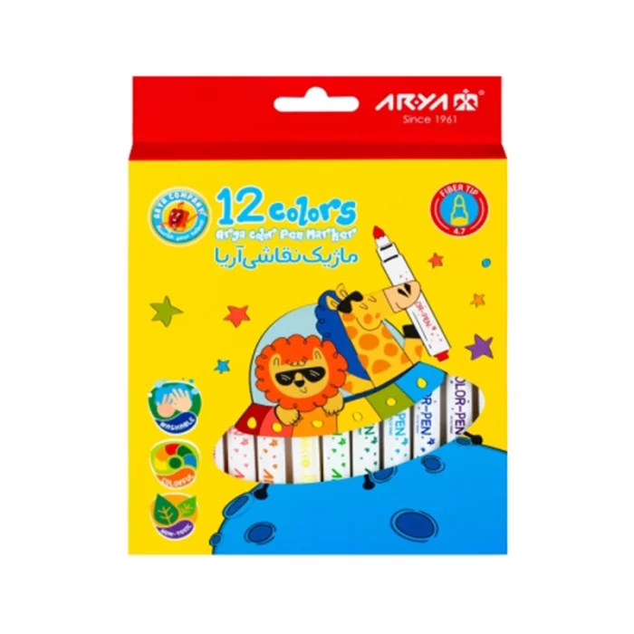 ماژیک نقاشی 12 رنگ آریا 4.7 کد 9081
