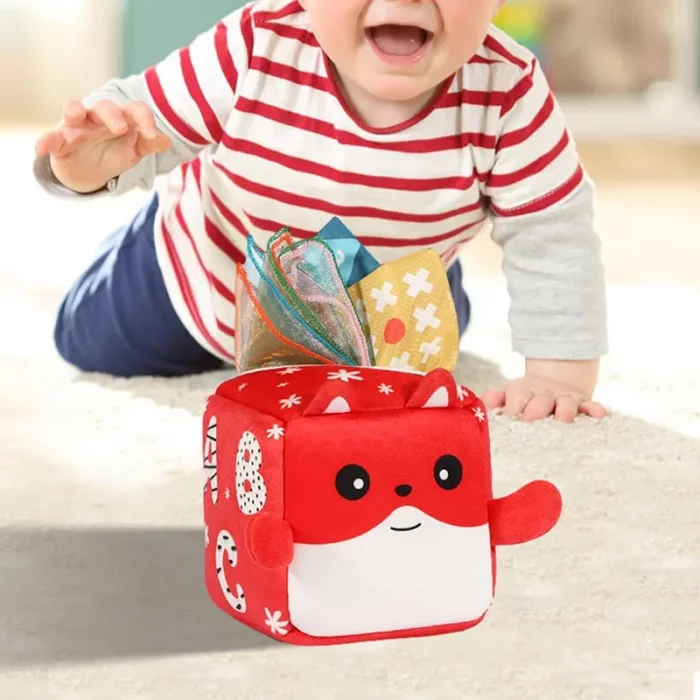 باکس دستمال حسی مونته سوری طرح روباه کد QBX146A